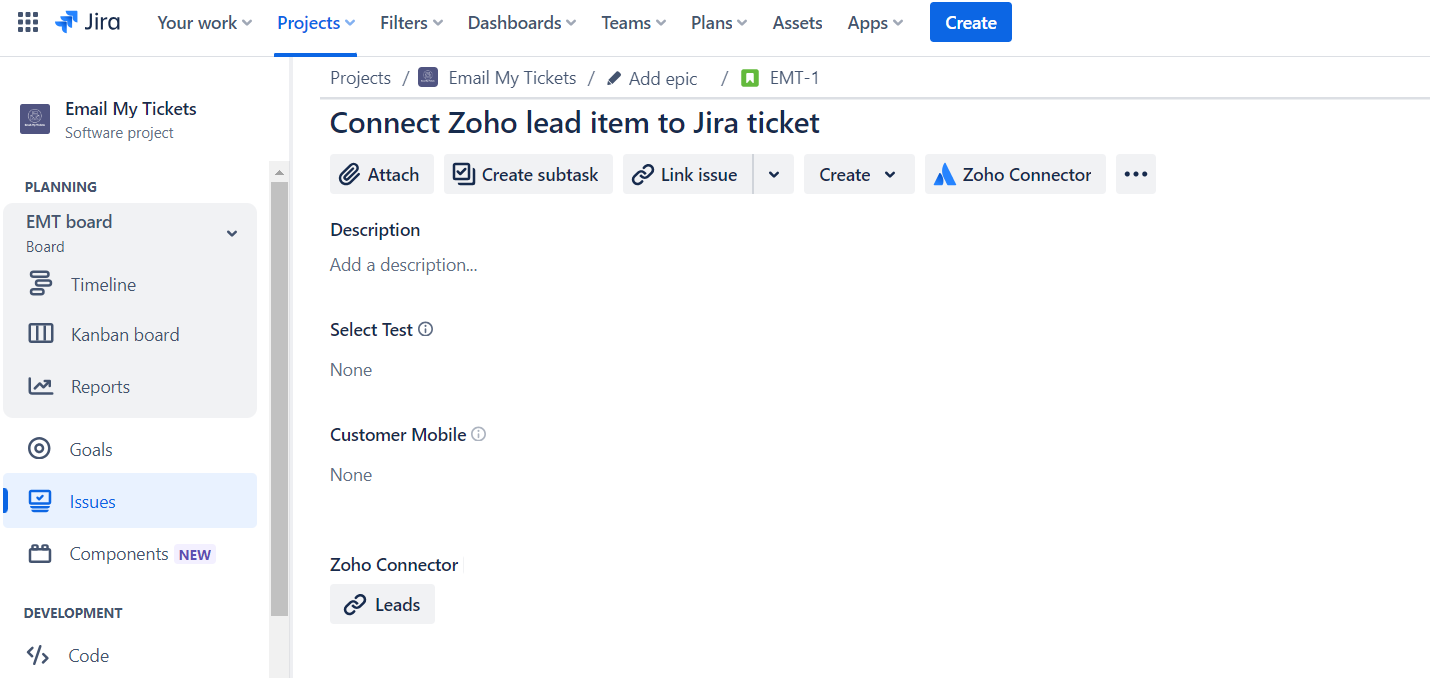 Select Zoho Module