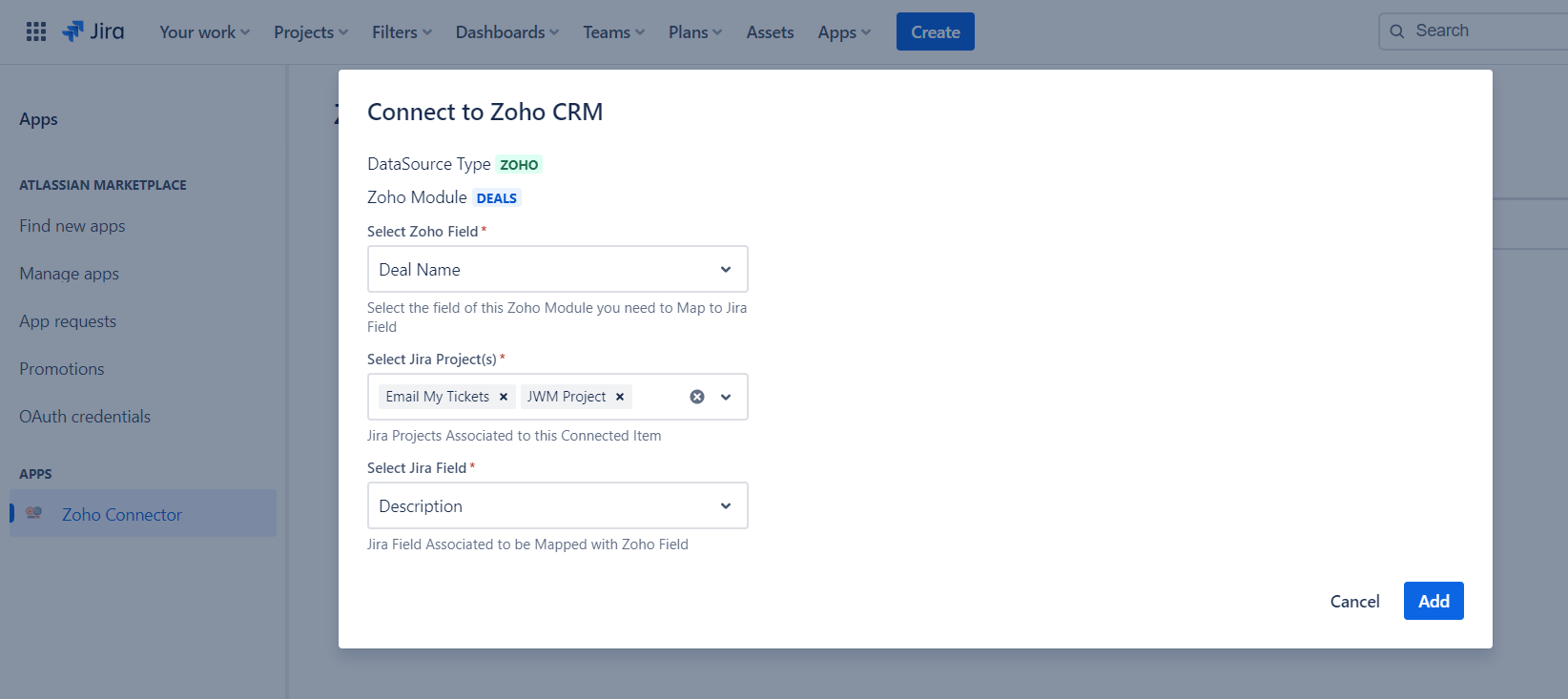 Select Zoho Module