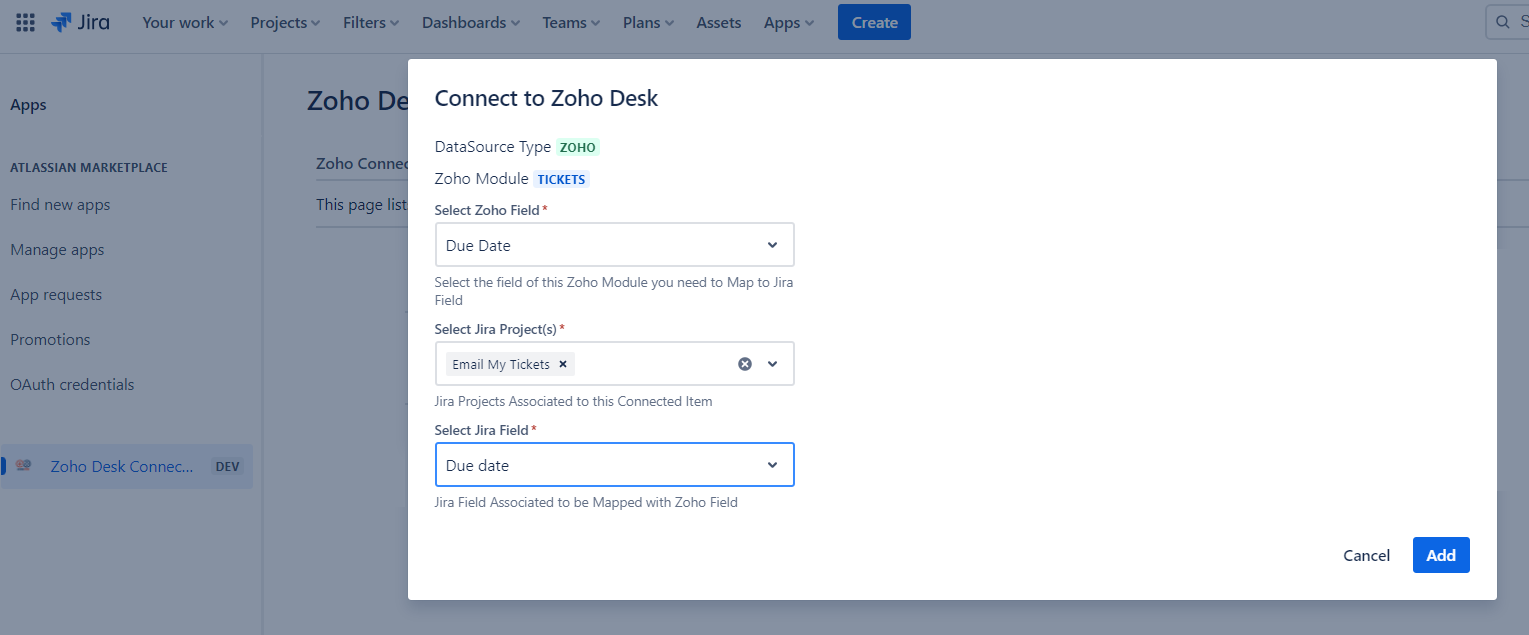 Select Zoho Module